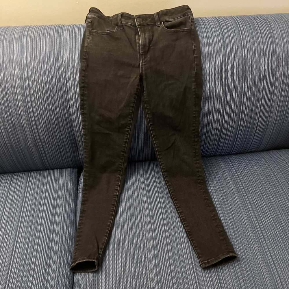 American Eagle Jegging Girls 8 Jeans Black Skinny AEO Stretch